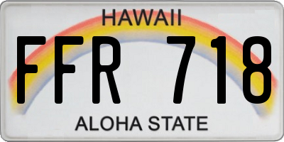 HI license plate FFR718