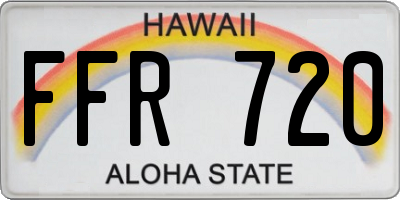 HI license plate FFR720