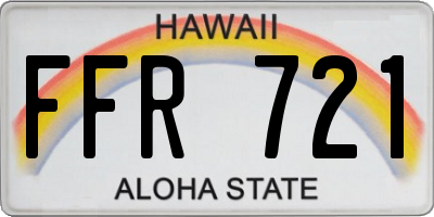 HI license plate FFR721