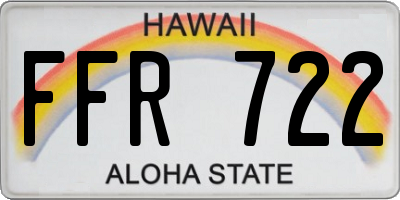 HI license plate FFR722