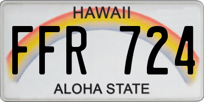 HI license plate FFR724