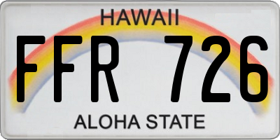 HI license plate FFR726