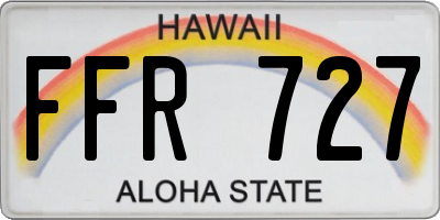 HI license plate FFR727