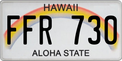HI license plate FFR730