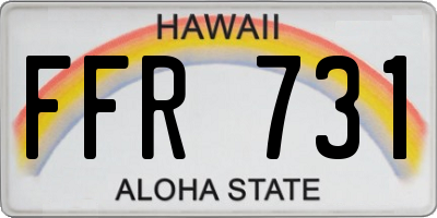 HI license plate FFR731