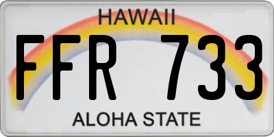 HI license plate FFR733
