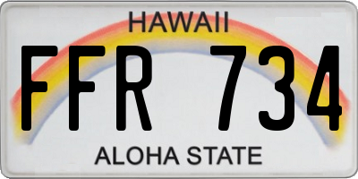HI license plate FFR734