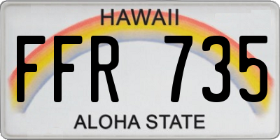HI license plate FFR735