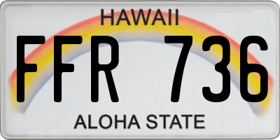 HI license plate FFR736
