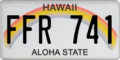 HI license plate FFR741