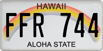 HI license plate FFR744
