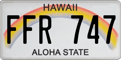 HI license plate FFR747