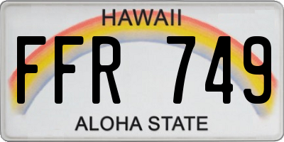 HI license plate FFR749