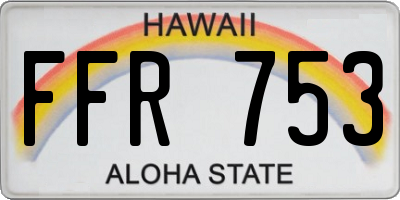 HI license plate FFR753