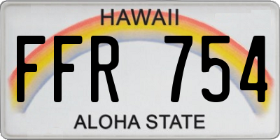 HI license plate FFR754