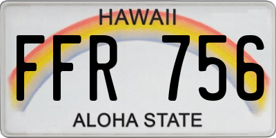 HI license plate FFR756