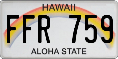 HI license plate FFR759