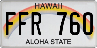 HI license plate FFR760