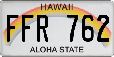 HI license plate FFR762