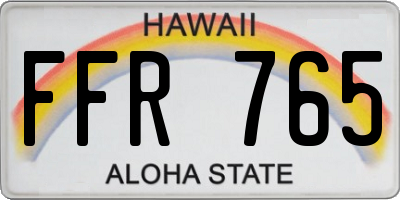 HI license plate FFR765