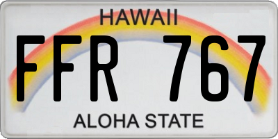 HI license plate FFR767