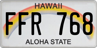 HI license plate FFR768