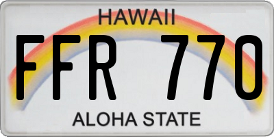 HI license plate FFR770