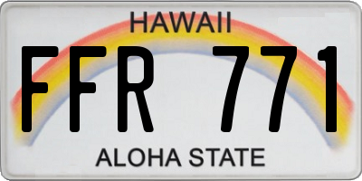 HI license plate FFR771