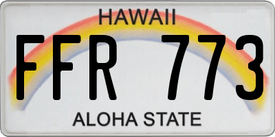 HI license plate FFR773