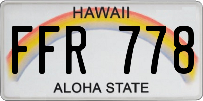 HI license plate FFR778