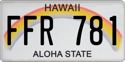 HI license plate FFR781