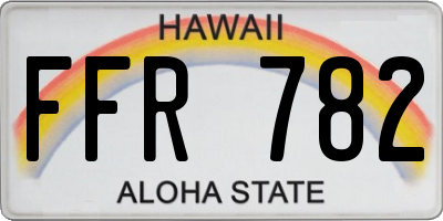 HI license plate FFR782