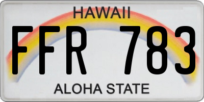 HI license plate FFR783