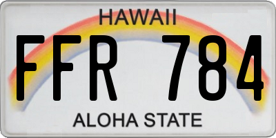 HI license plate FFR784