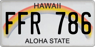 HI license plate FFR786