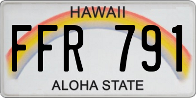 HI license plate FFR791