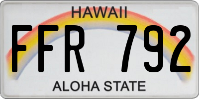HI license plate FFR792