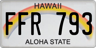HI license plate FFR793
