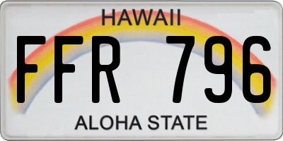 HI license plate FFR796