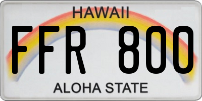 HI license plate FFR800