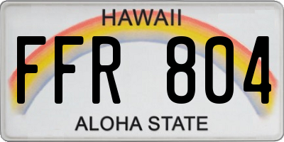 HI license plate FFR804