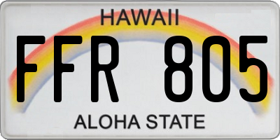 HI license plate FFR805