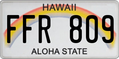 HI license plate FFR809