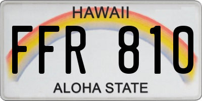 HI license plate FFR810