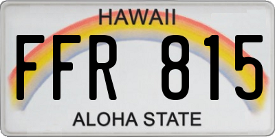 HI license plate FFR815