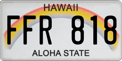 HI license plate FFR818