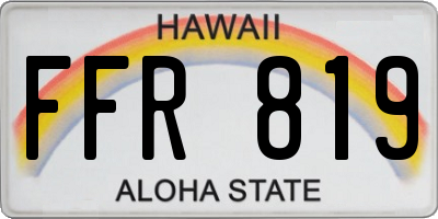 HI license plate FFR819