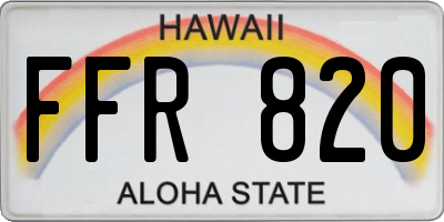 HI license plate FFR820