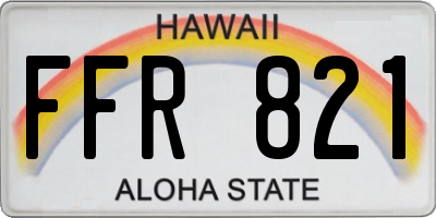 HI license plate FFR821