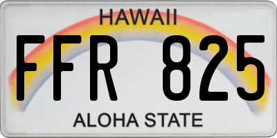 HI license plate FFR825